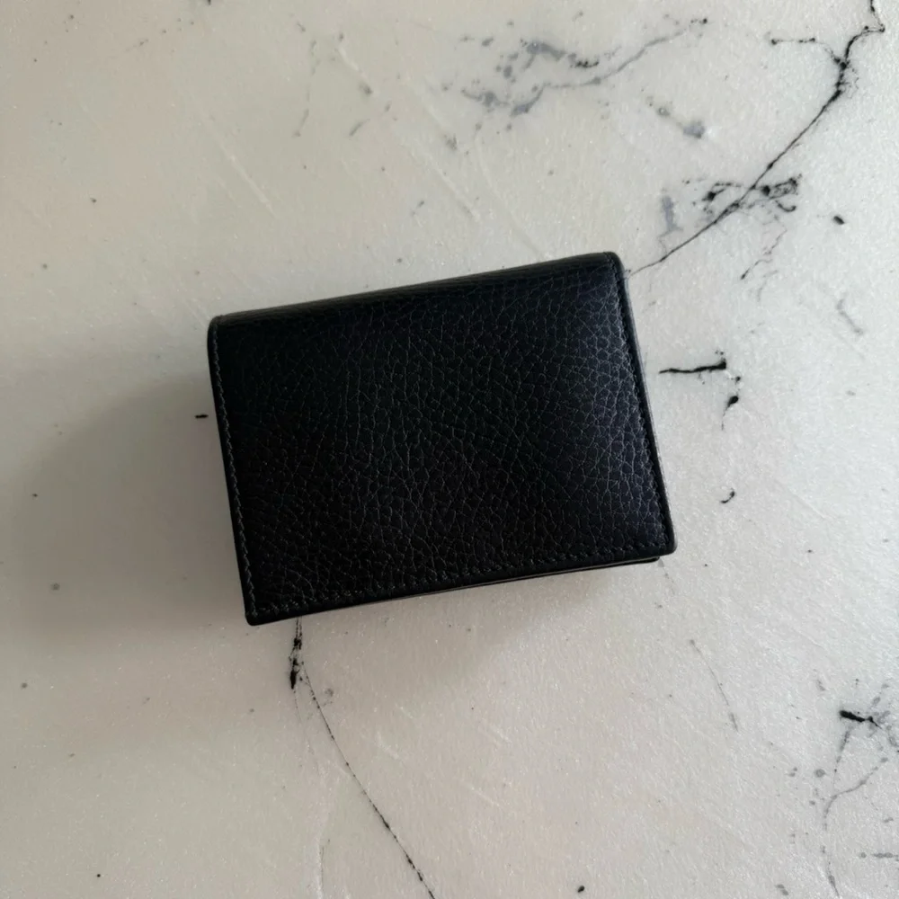 FULL SET | Gucci GG Marmont Black Leather Card Case Wallet + Box & Dust Bag